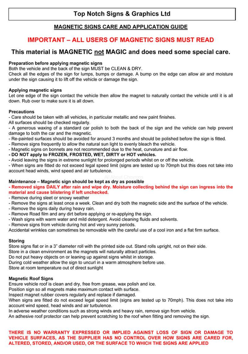 Magnetic Care Sheet